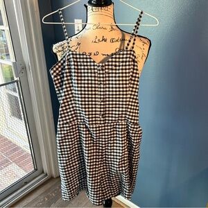 Abercrombie adjustable strap plaid romper